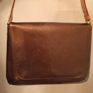 LV patent calfskin shoulder bag